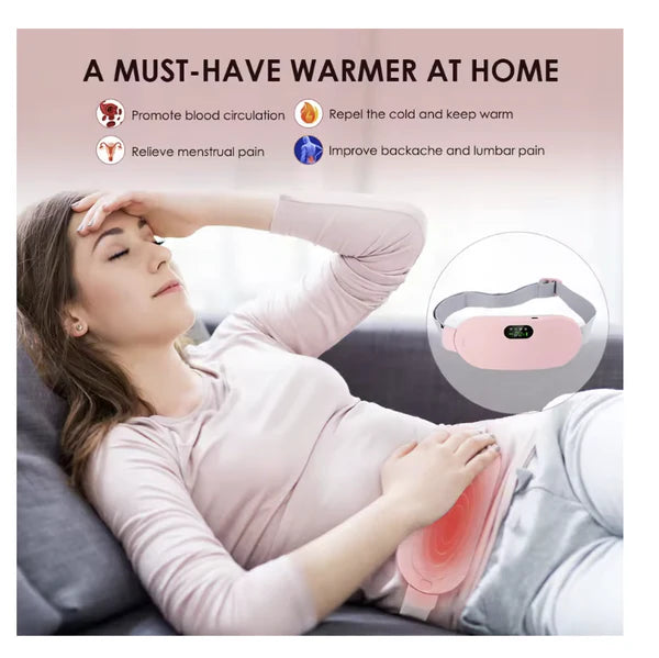 Digital Period Heating Pad & Vibrating Belt | Fast Relief for Menstrual Cramps