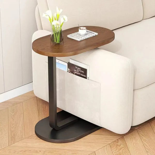 Fixed Height C-Shaped Sofa Side Table