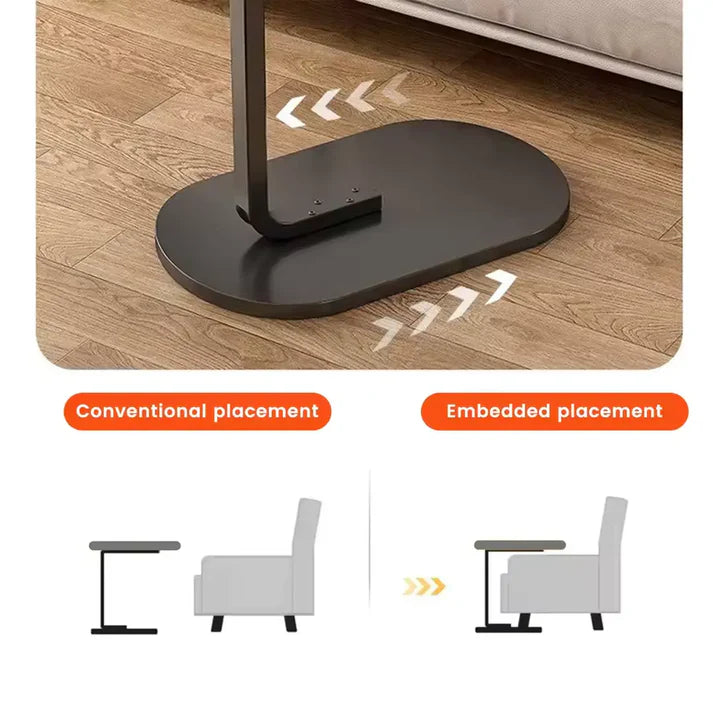 Fixed Height C-Shaped Sofa Side Table